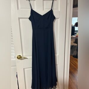 Bella Bridesmaids After Six Lux chiffon dress, style #1548, Midnight Navy